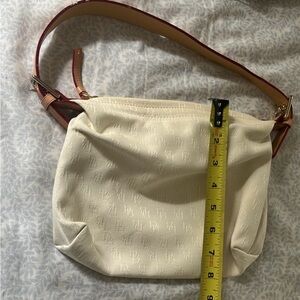 Dooney & Bourke White Mini Bag with Tan Strap